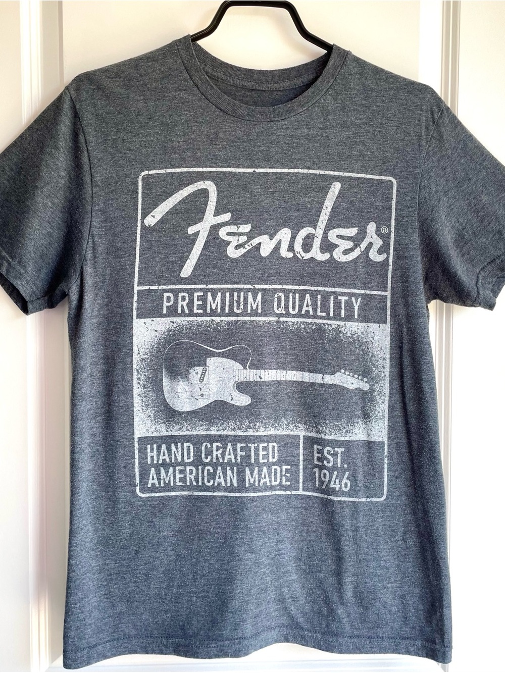 Fender Charcoal/Navy Hearher Short-Sleeve Graphic Tee with White Print